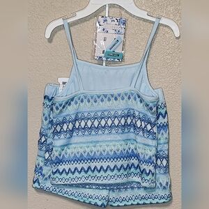 Btween Girls Blue Woven Patterned Tank Top With Matching Short Set Size 12 NWOT